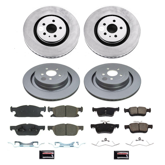 PowerStop Front & Rear Z17 Coated Brake Kit | Lincoln Nautilus (19-21) (CRK8535)