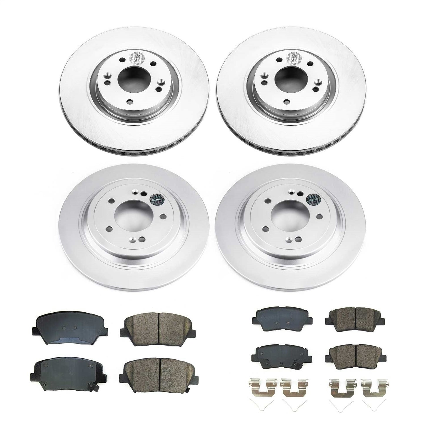 PowerStop Front & Rear Z17 Coated Brake Kit | Hyundai Nexo (19-21) (CRK8612)