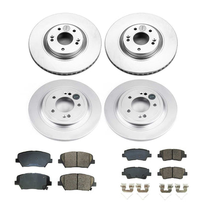 PowerStop Front & Rear Z17 Coated Brake Kit | Hyundai Nexo (19-21) (CRK8612)