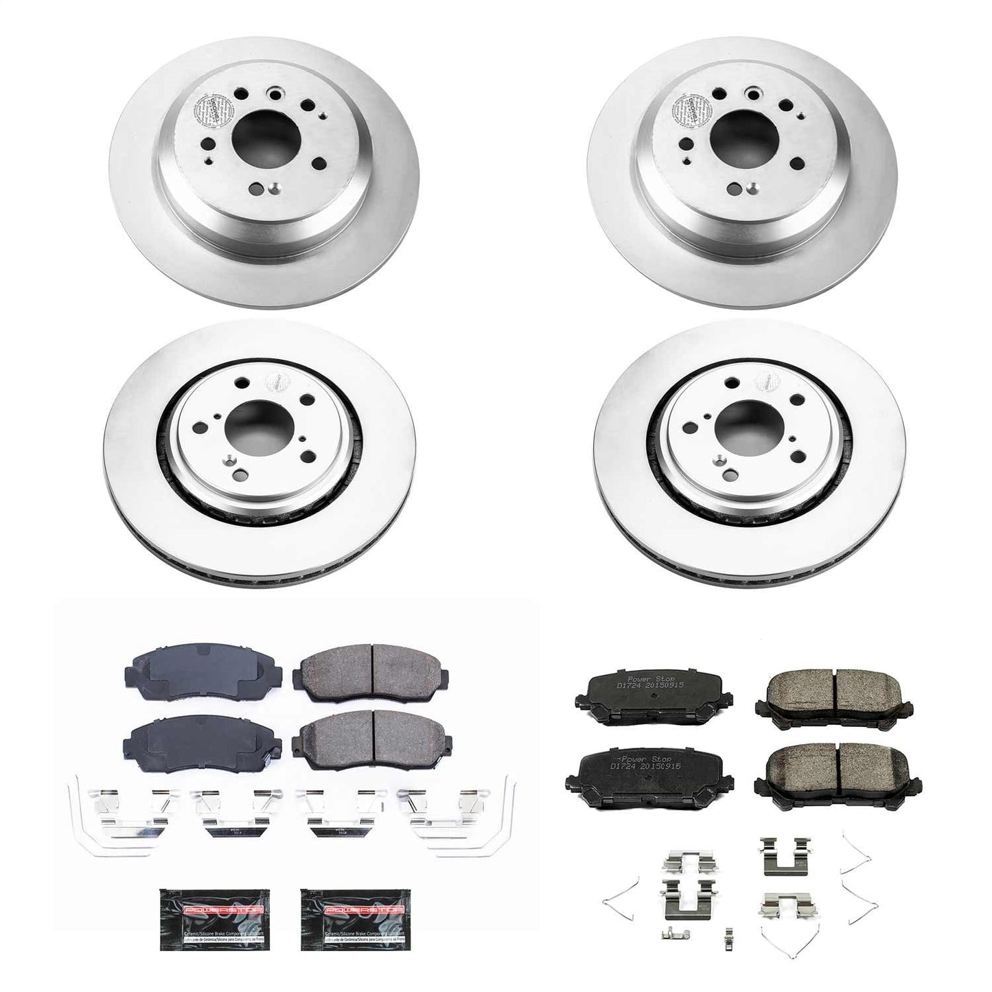 PowerStop Front & Rear Z17 Evolution Geomet Coated Brake Kit | Honda Passport (19-20) (CRK8613)