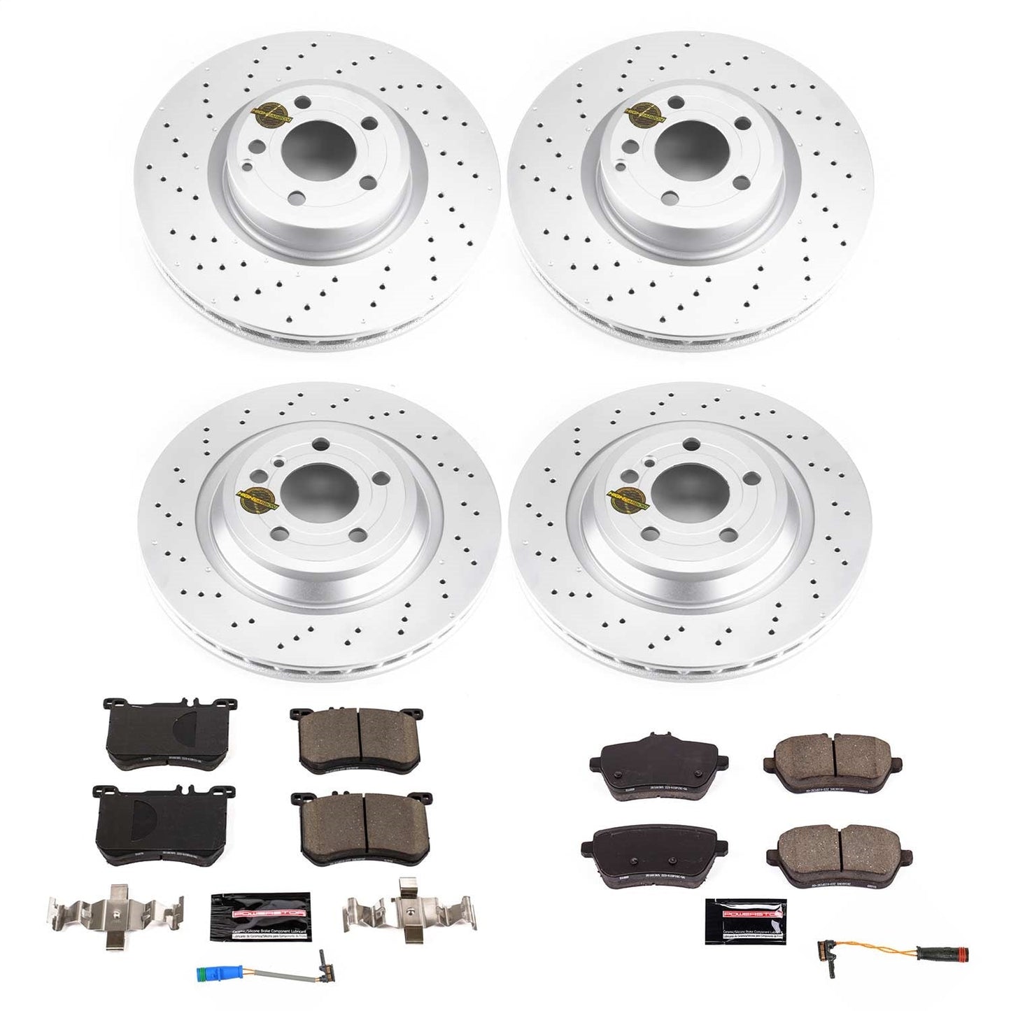 PowerStop Front & Rear Z23 Coated Brake Kit | Mercedes-Benz SL550 (19-20) (CRK8734)