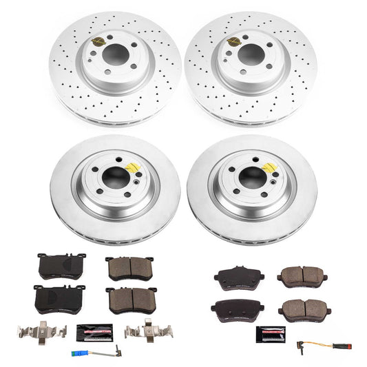 PowerStop Front & Rear Z23 Coated Brake Kit | Mercedes-Benz SL550 (13-18) (CRK8735)