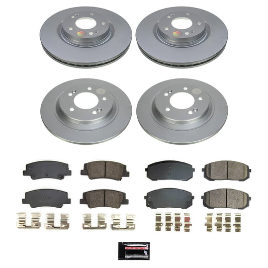 PowerStop Front and Rear Z17 Coated Brake Kit | Kia K5 2021 (CRK8809)