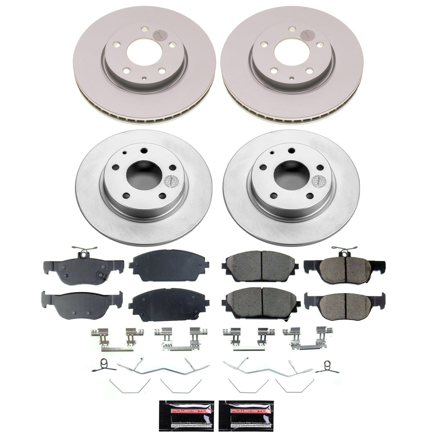 PowerStop Front and Rear Z17 Coated Brake Kit | Mazda 3 (19-23) (CRK8814)
