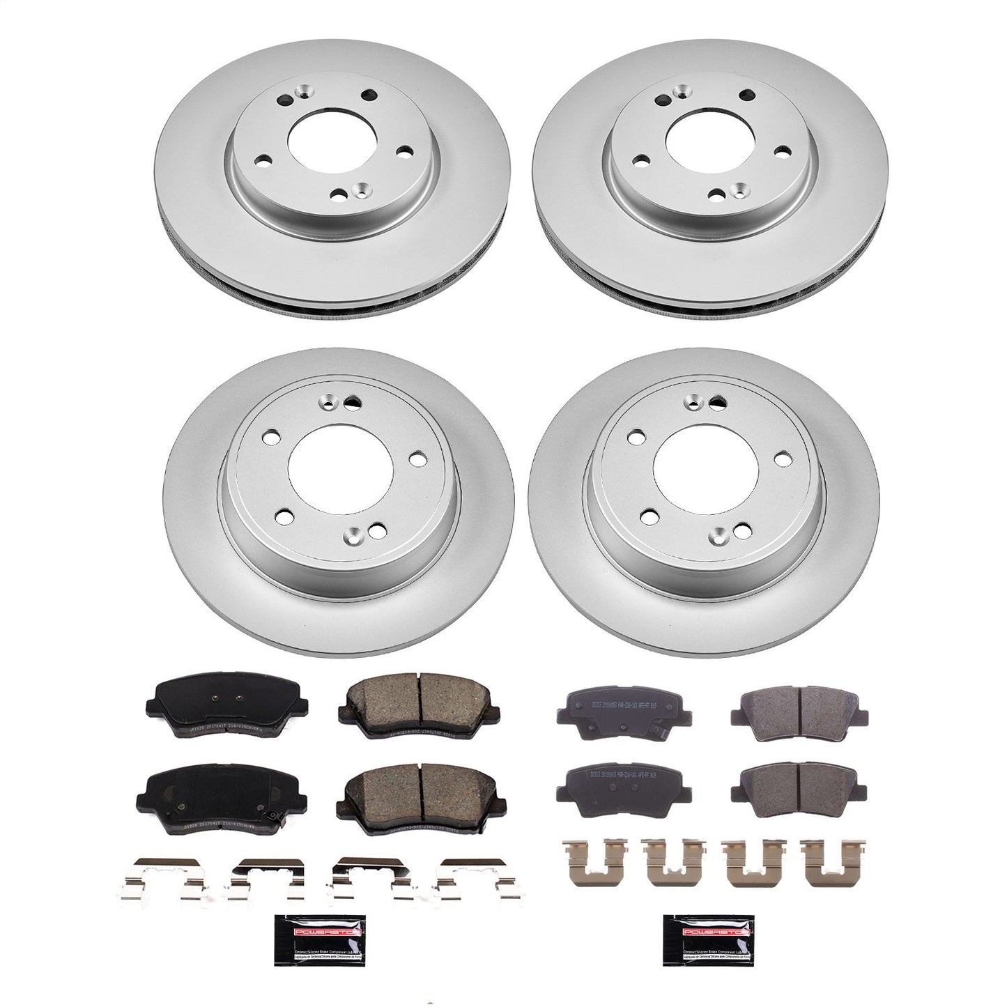 PowerStop Front & Rear Z17 Coated Brake Kit | Hyundai Veloster (16) (CRK8889)