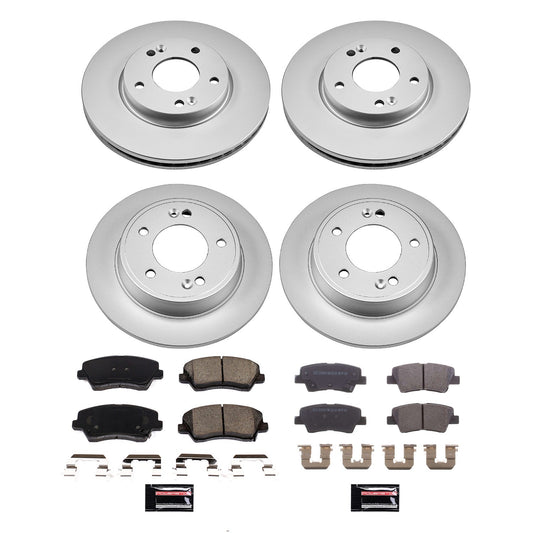 PowerStop Front & Rear Z17 Coated Brake Kit | Hyundai Veloster (16) (CRK8889)