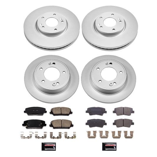 PowerStop Front & Rear Z17 Coated Brake Kit | Hyundai Veloster (16) (CRK8890)