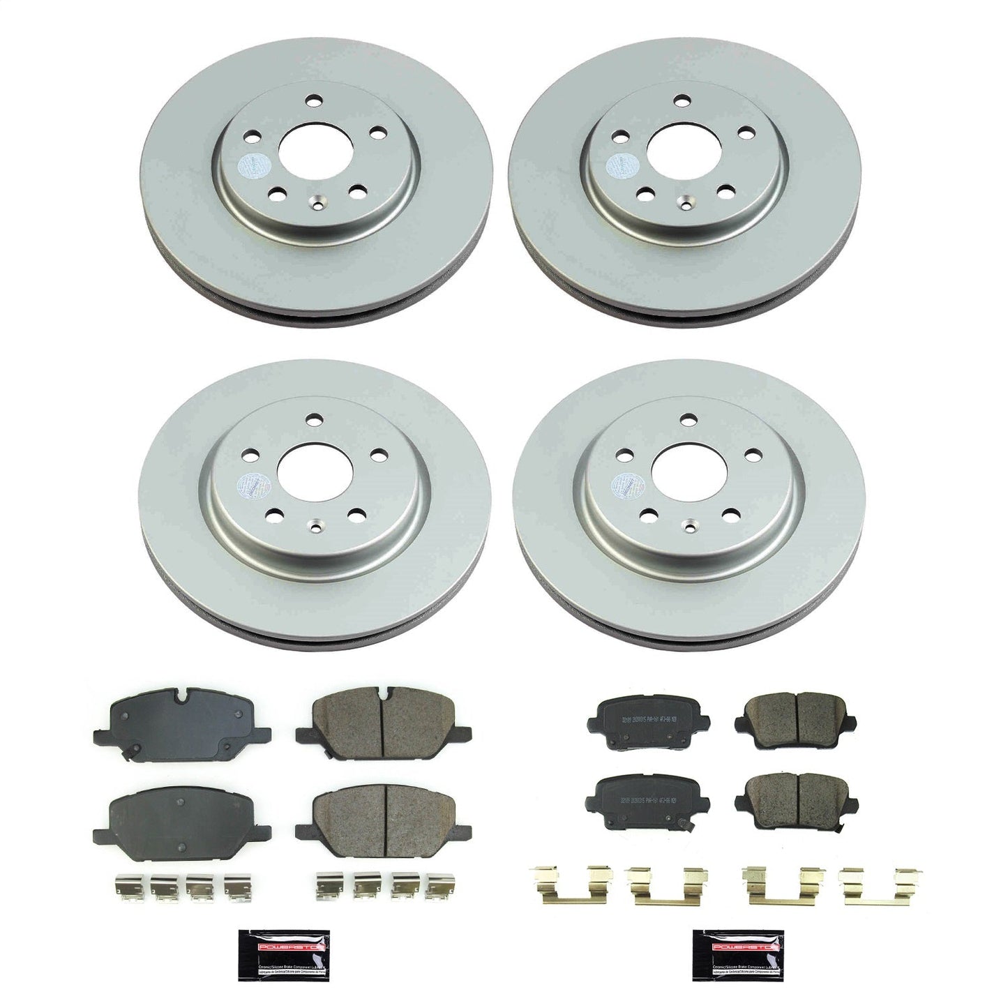 PowerStop Front and Rear Z17 Coated Brake Kit | Cadillac XT4 (20-21) (CRK8898)