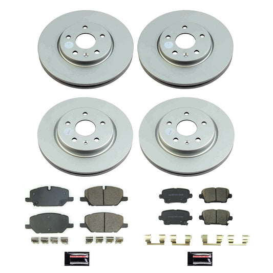 PowerStop Front and Rear Z17 Coated Brake Kit | Cadillac XT4 (20-21) (CRK8898)