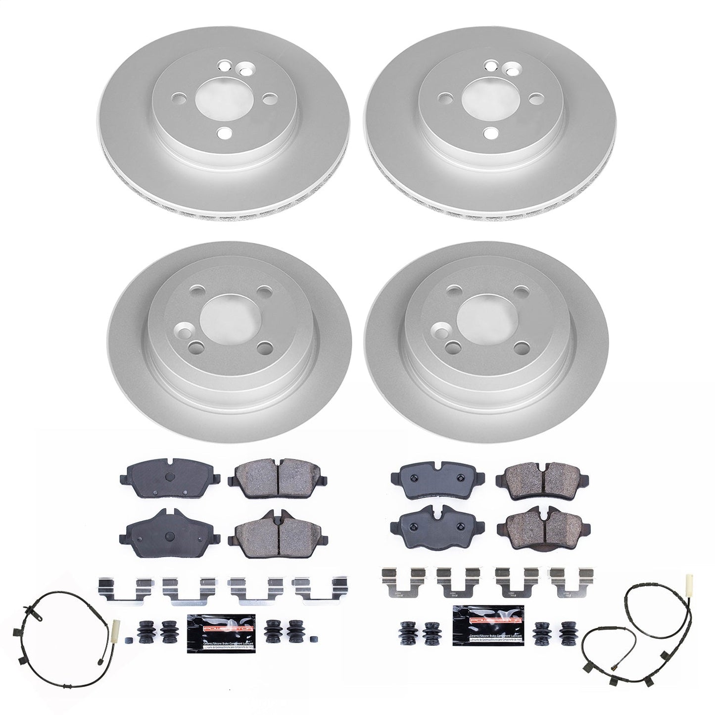 PowerStop Front & Rear Z23 Coated Brake Kit | Mini Cooper (2013) (CRK8914)
