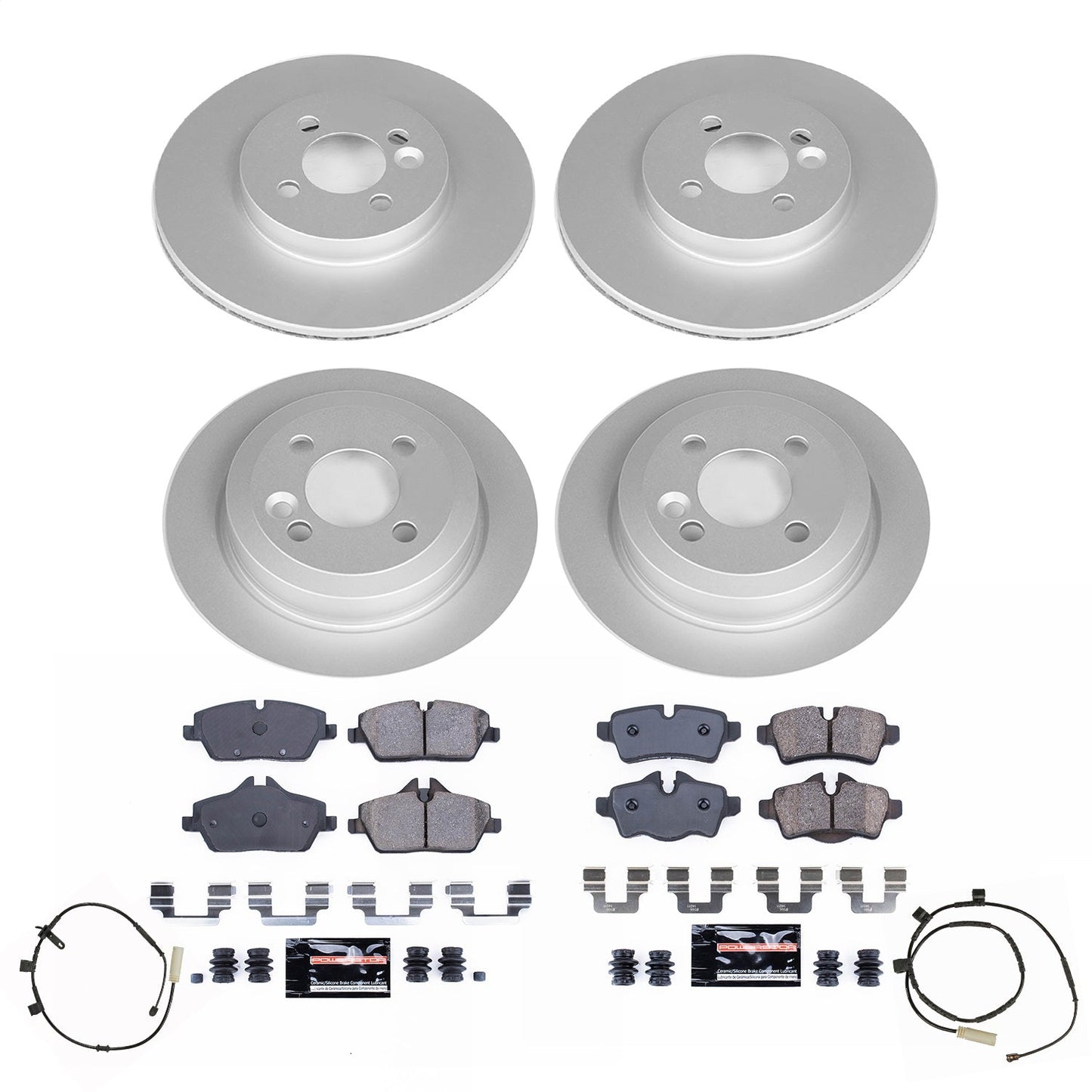 PowerStop Front & Rear Z23 Coated Brake Kit | Mini Cooper (2011) (CRK8915)