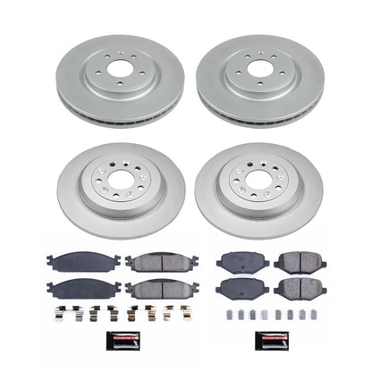 PowerStop Front & Rear Z17 Coated Brake Kit | Lincoln MKT (10) (CRK8970)