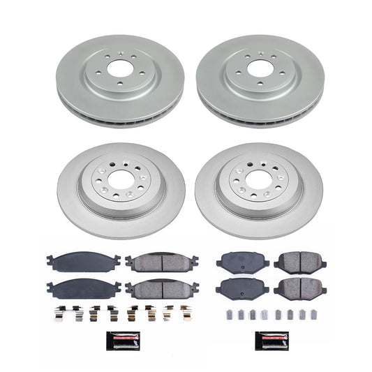 PowerStop Front & Rear Z17 Coated Brake Kit | Lincoln MKT (10) (CRK8970)