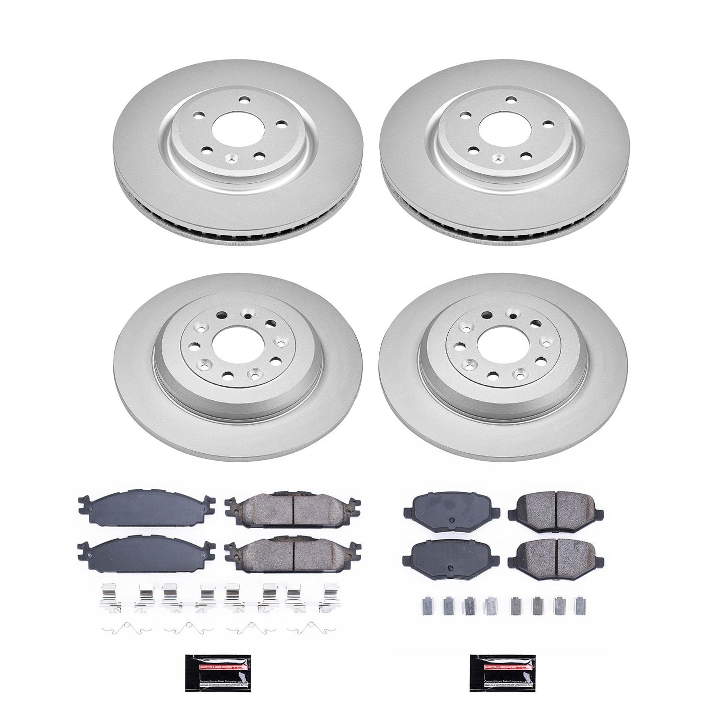 PowerStop Front & Rear Z17 Coated Brake Kit | Lincoln MKT (11-19) (CRK8971)