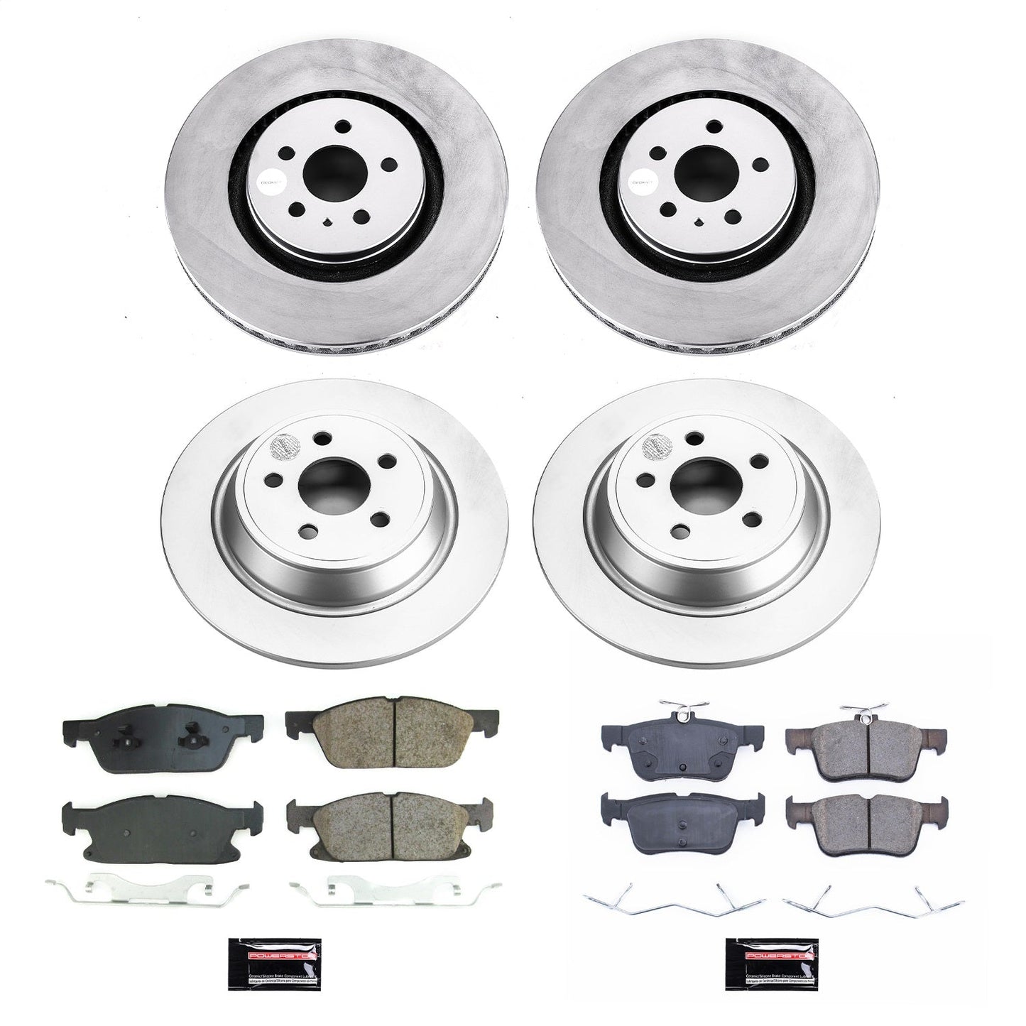 PowerStop Front and Rear Z17 Coated Brake Kit | Lincoln MKZ (17-20) (CRK8974)