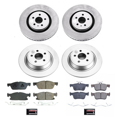 PowerStop Front and Rear Z17 Coated Brake Kit | Lincoln MKZ (17-20) (CRK8974)