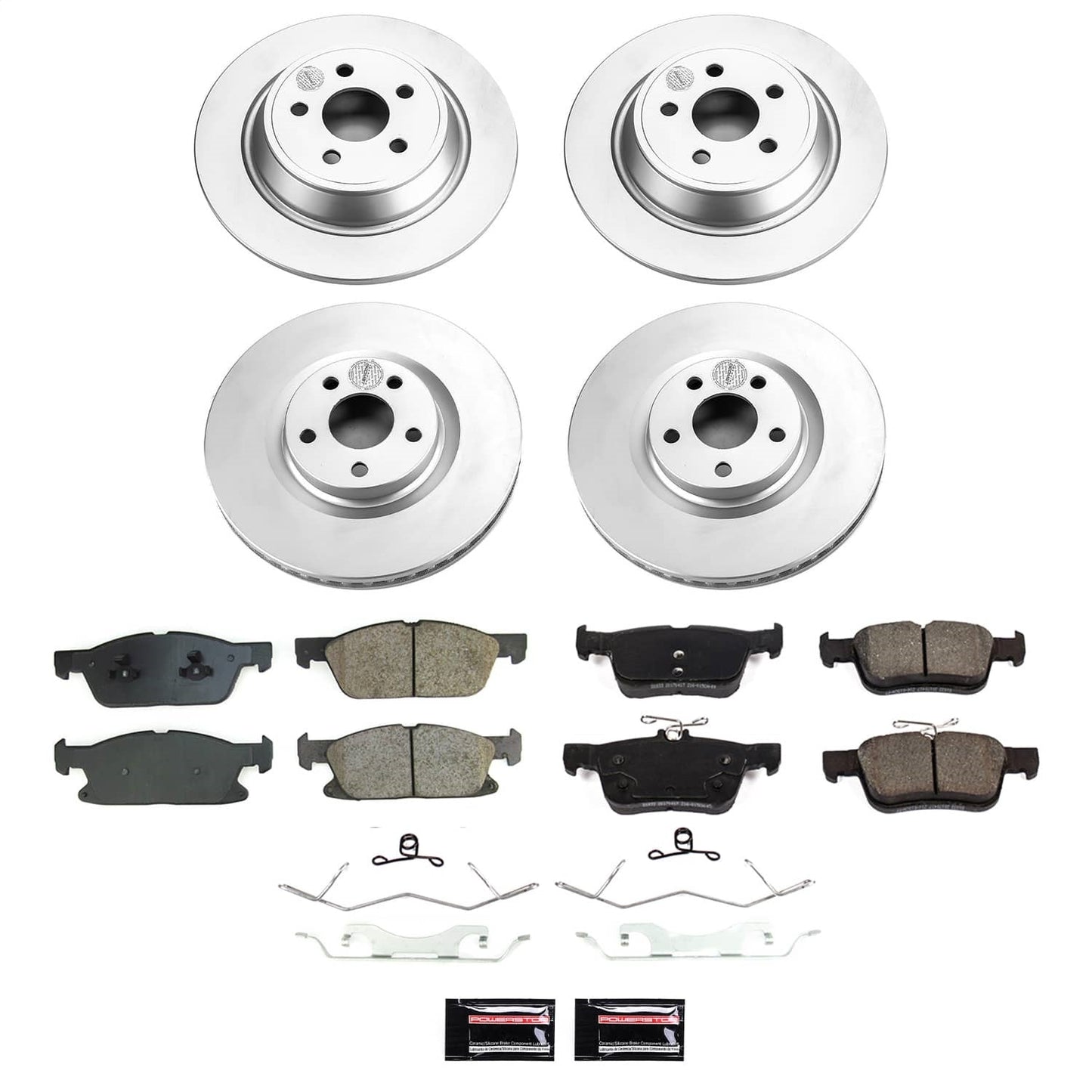 PowerStop Front and Rear Z17 Coated Brake Kit | Lincoln Continental (17-20) (CRK8976)