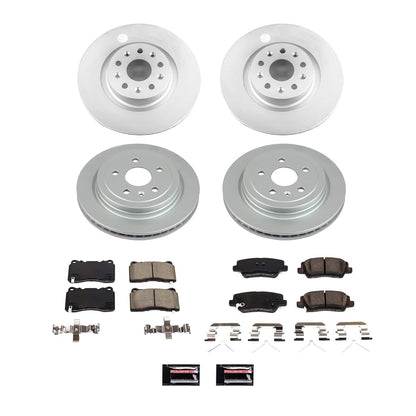 PowerStop Front and Rear Z17 Coated Brake Kit | Cadillac CTS (19) (CRK8977)