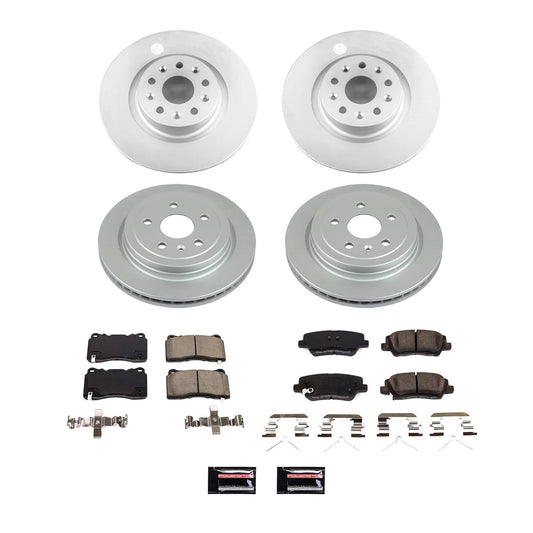PowerStop Front and Rear Z17 Coated Brake Kit | Cadillac CTS (19) (CRK8977)