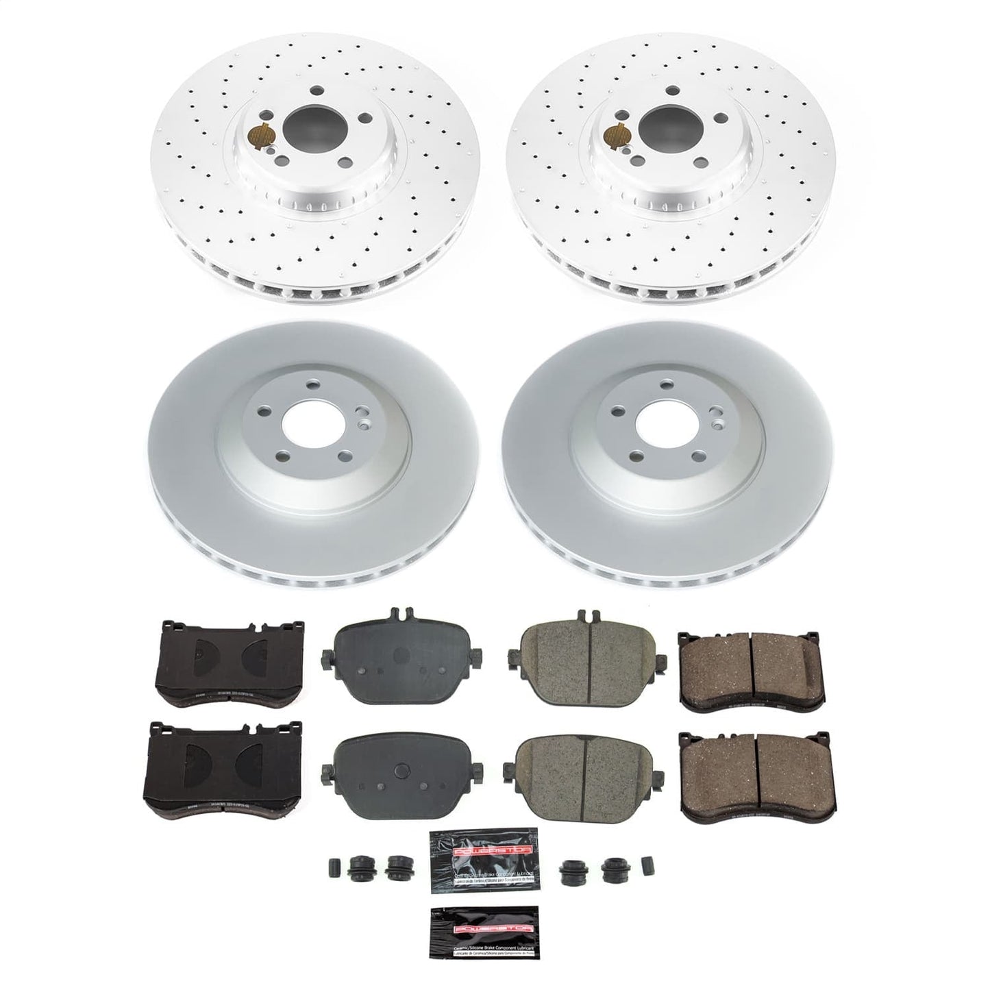 PowerStop Front and Rear Z23 Coated Brake Kit | Mercedes-Benz E53 AMG (19-21) (CRK9024)