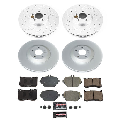 PowerStop Front and Rear Z23 Coated Brake Kit | Mercedes-Benz E53 AMG (19-21) (CRK9024)