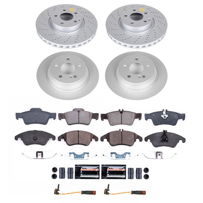 PowerStop Front and Rear Z23 Coated Brake Kit | Mercedes-Benz E250 (14-16) (CRK9038)