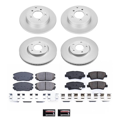 PowerStop Front and Rear Z17 Coated Brake Kit | Hyundai Sonata (09-10) (CRK9061)