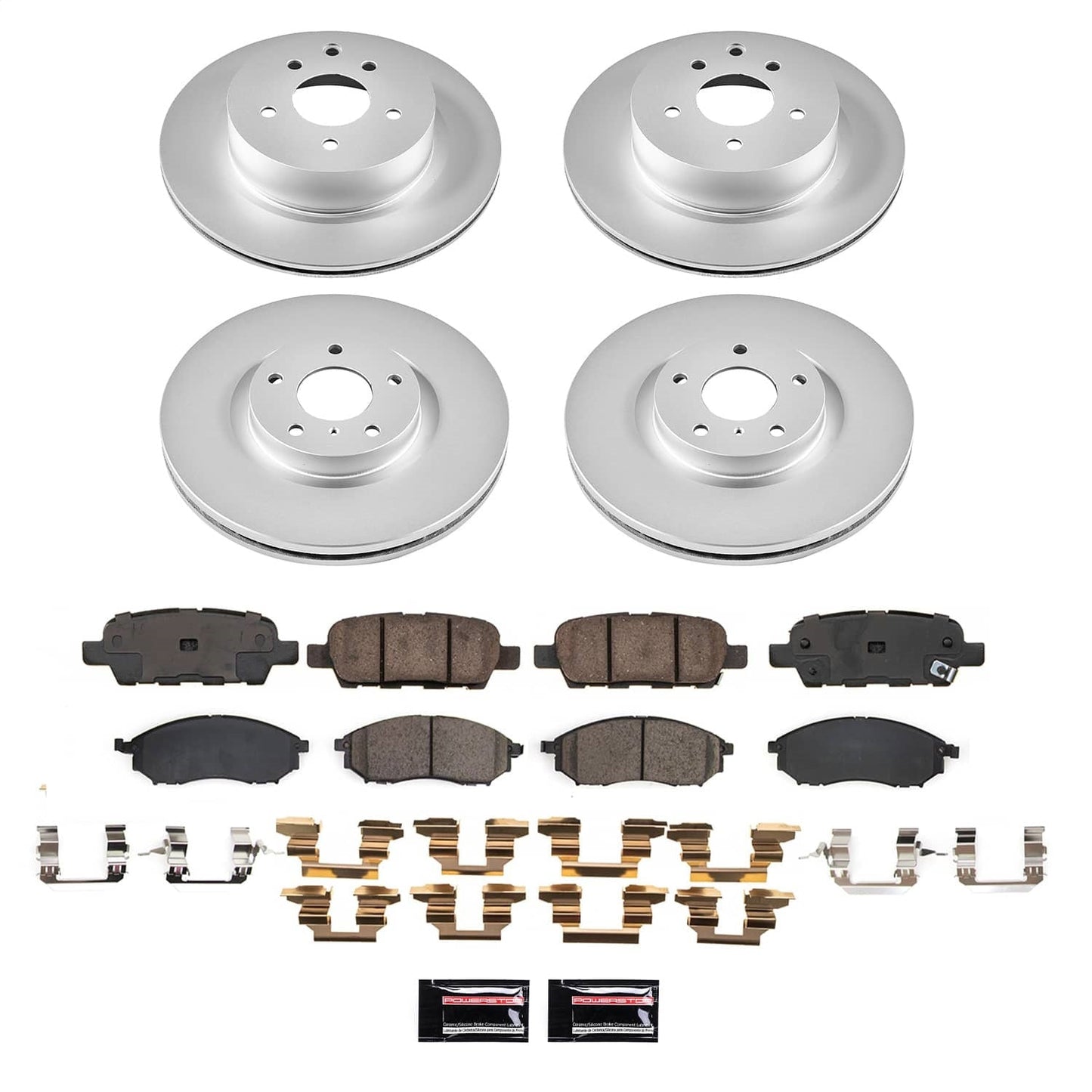 PowerStop Front and Rear Z17 Coated Brake Kit | Nissan 370Z (09) (CRK9065)