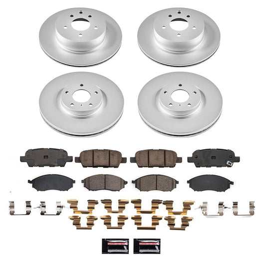 PowerStop Front and Rear Z17 Coated Brake Kit | Nissan 370Z (09) (CRK9065)