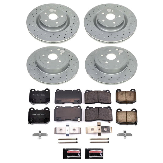 PowerStop Front and Rear Z17 Coated Brake Kit | Subaru WRX (21) (CRK9096)
