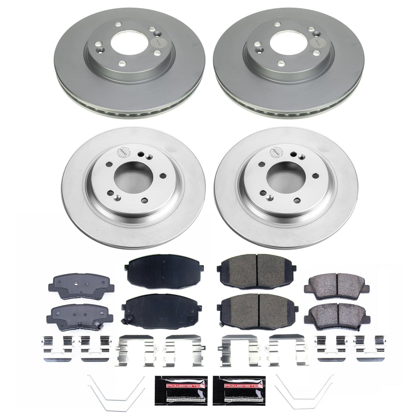 PowerStop Front and Rear Z17 Coated Brake Kit | Kia Forte (22) (CRK9140)