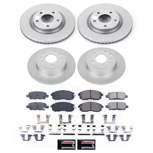 PowerStop Front and Rear Coated Brake Kit | Nissan Juke (11-17) (CRK9141)