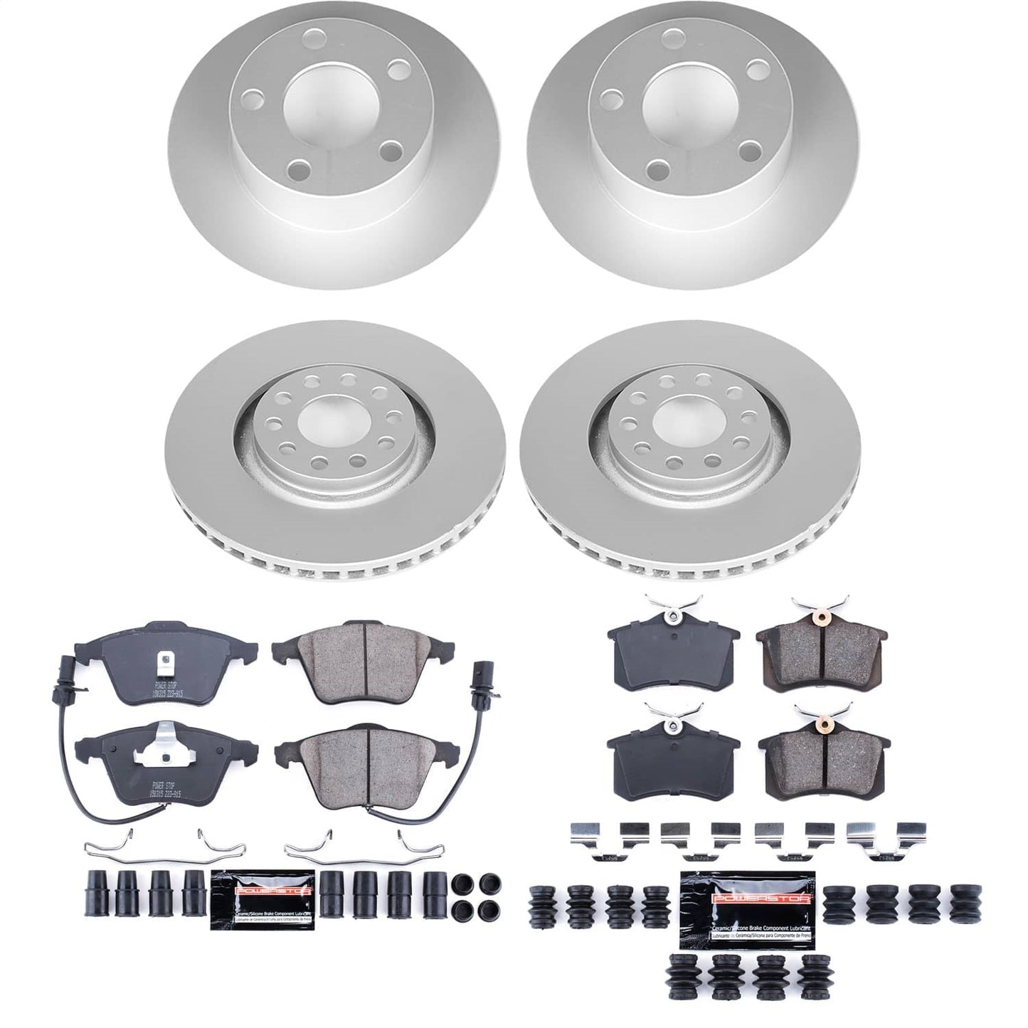 PowerStop Front and Rear Z23 Coated Brake Kit | Audi A6 (02-04) (CRK9175)