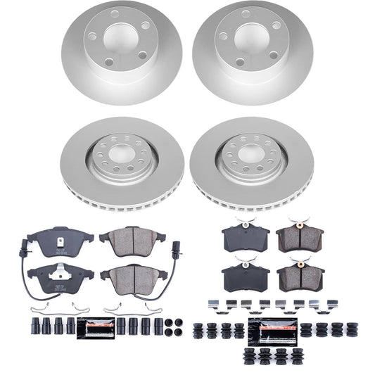 PowerStop Front and Rear Z23 Coated Brake Kit | Audi A6 (02-04) (CRK9175)