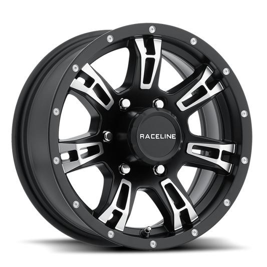 Raceline 840 Arsenal Black & Machined | 15x6" +0mm | 6x139.7mm Wheel