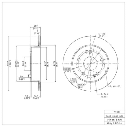 DFC 97-01 Acura Integra Rear Brake Rotor | 93-01 (600-59026)