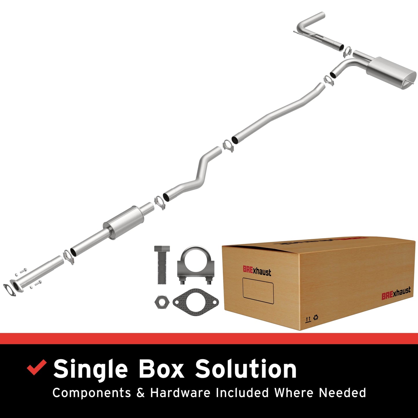 BRExhaust 2013-2017 Ford Fusion 2.5L Direct-Fit Replacement Exhaust System