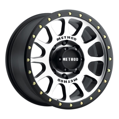 (set of 4) Method MR305 NV Machined - Matte Black Lip | 17x8.5" +0mm | 8x6.5in Wheel
