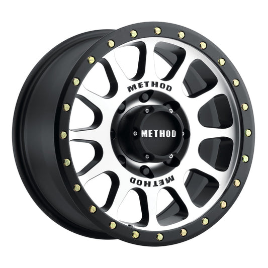 (set of 4) Method MR305 NV Machined - Matte Black Lip | 17x8.5" +0mm | 8x6.5in Wheel