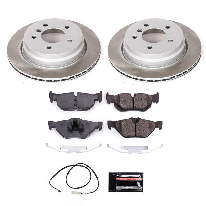 PowerStop 13-15 BMW X1 Rear Semi-Coated Rotor Kit (SC7008)