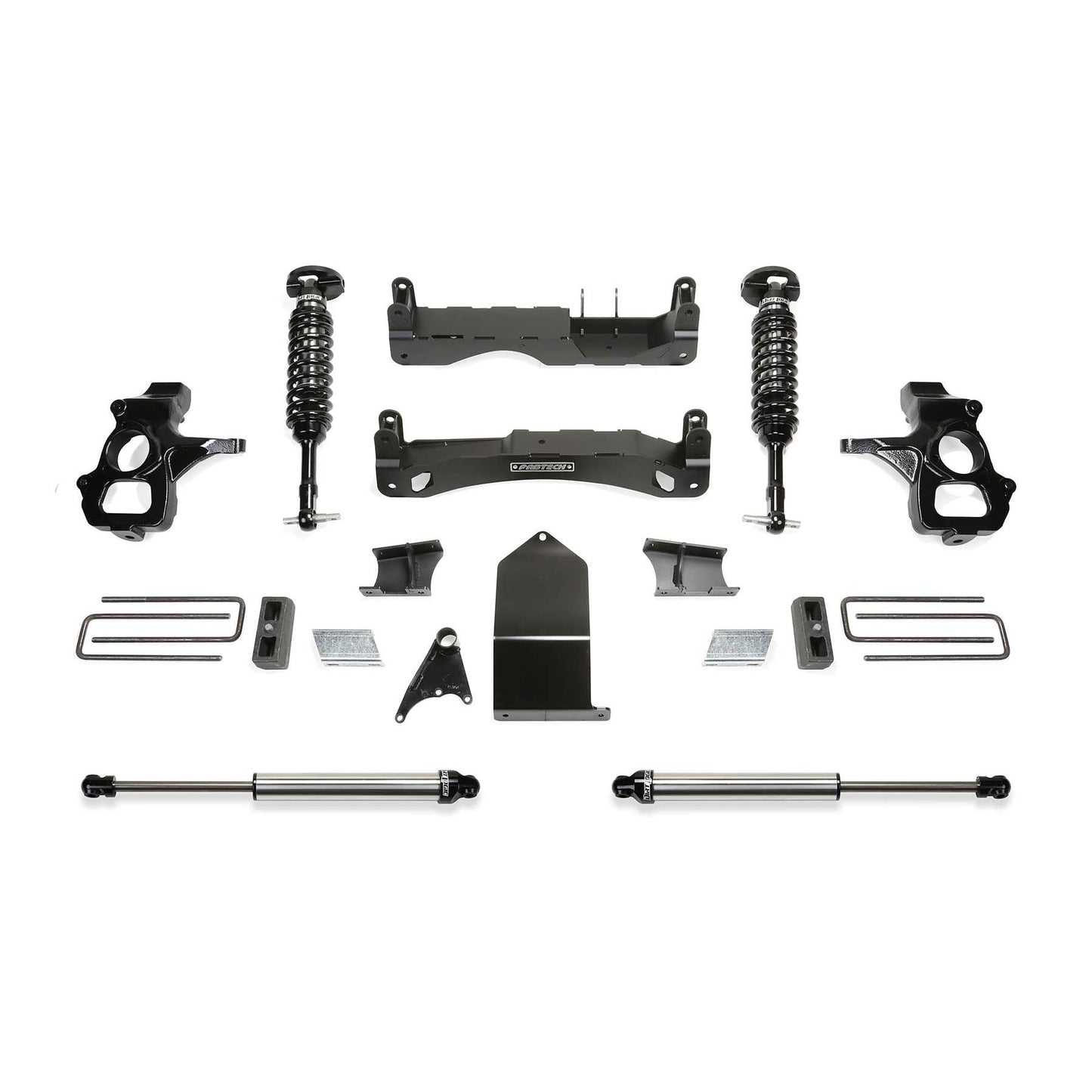Fabtech 4" Performance System w/ Dual 2.5" & 2.25" Front OE Forged Steel Upper Control Arms | GM C/K1500 Pickup (14-18) (K1116DL)
