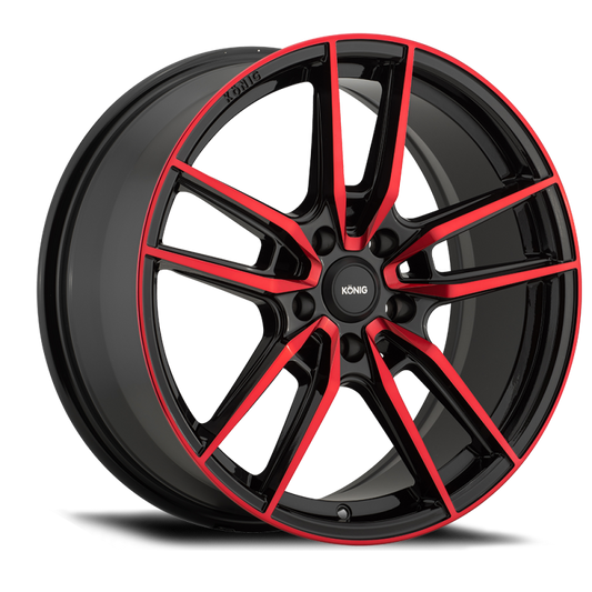 Konig Myth Gloss Black w/ Red Tinted Clearcoat | 17x8" +43mm | 5x114.3mm Wheel