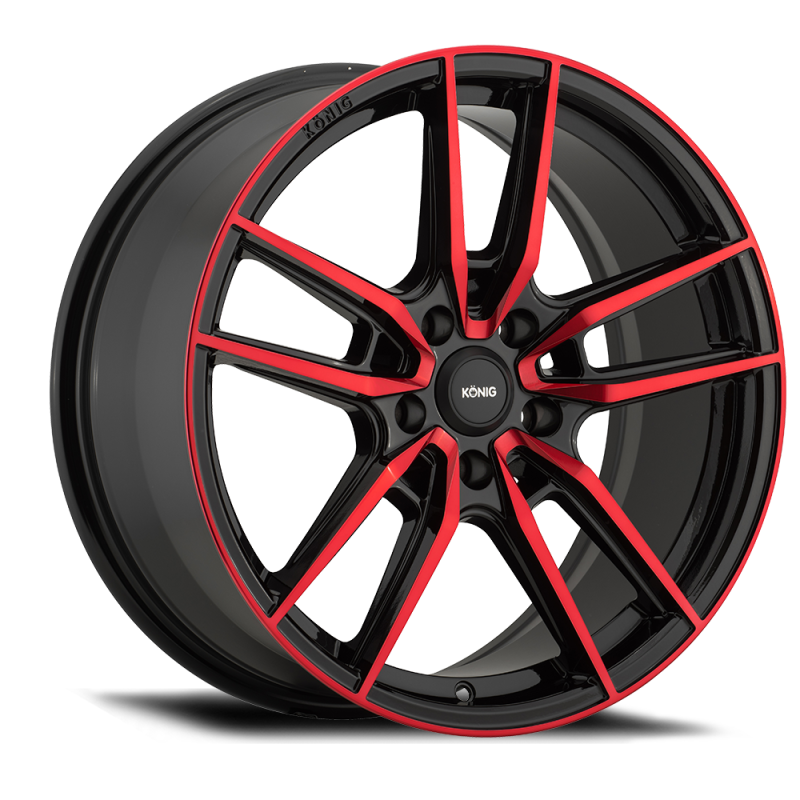 (set of 4) Konig Myth Gloss Black w/ Red Tinted Clearcoat | 19x8.5" +40mm | 5x114.3mm Wheel