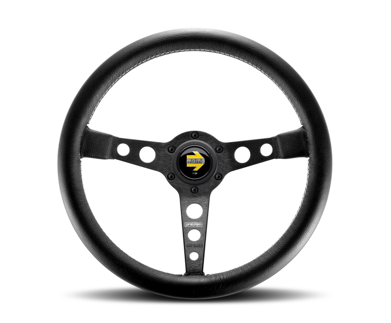 MOMO Prototipo 350mm Black Leather Steering Wheel (PRO35BK)