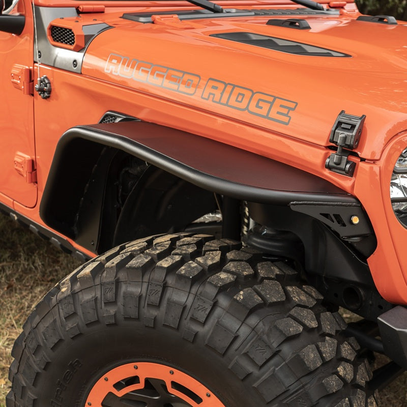 Rugged Ridge 11615.71 HD Steel Tube Fenders Front Pair for 2018-24 Jeep Wrangler