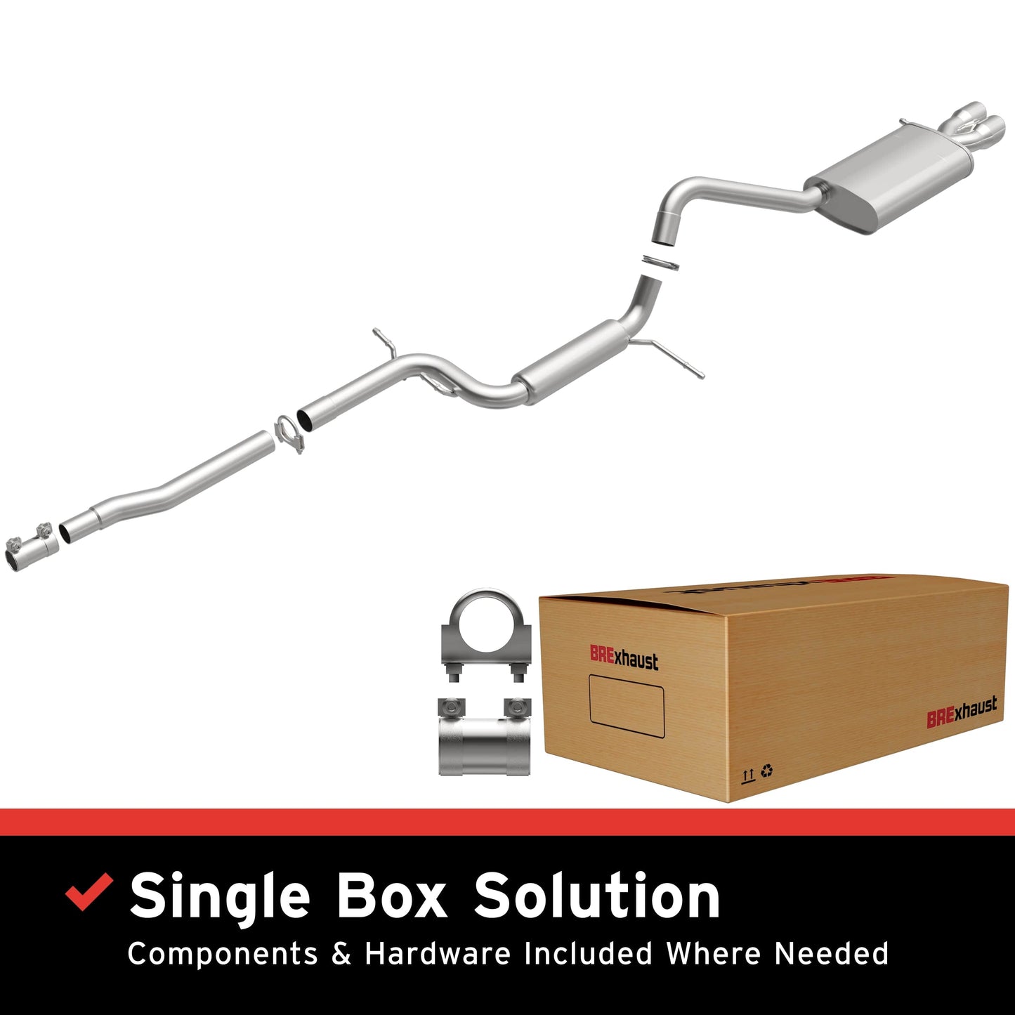 BRExhaust 2011-2014 Volkswagen Jetta 2.0L Direct-Fit Replacement Exhaust System