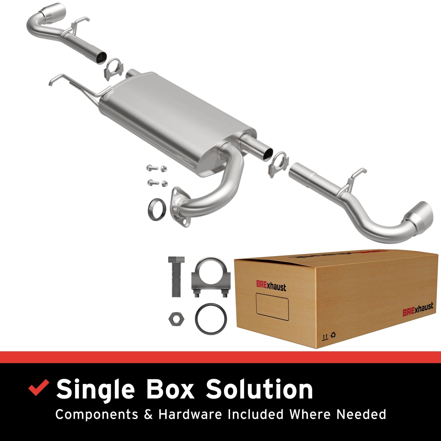 BRExhaust 2009-2015 Toyota Venza 3.5L Direct-Fit Replacement Exhaust System