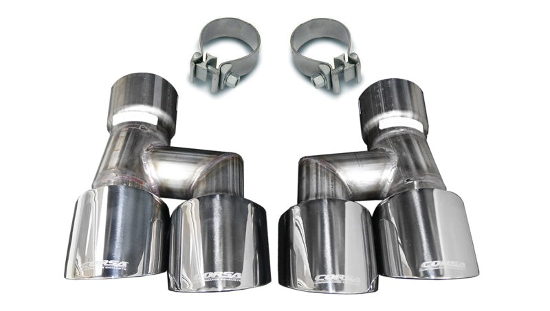 CORSA Replacement / 4.0 in Twin Tip Kit | 2018-2023 Ford Mustang GT 5.0L V8 CORSA Systems (21038)