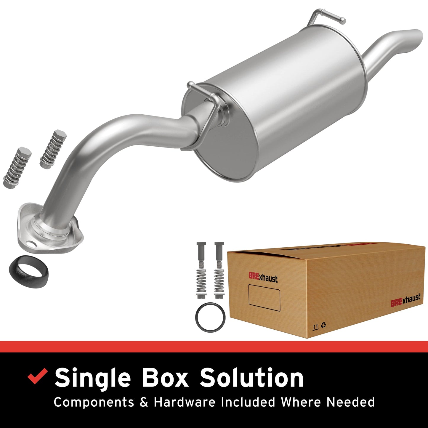 BRExhaust 2013-2017 Toyota Prius C 1.5L Direct-Fit Replacement Exhaust System