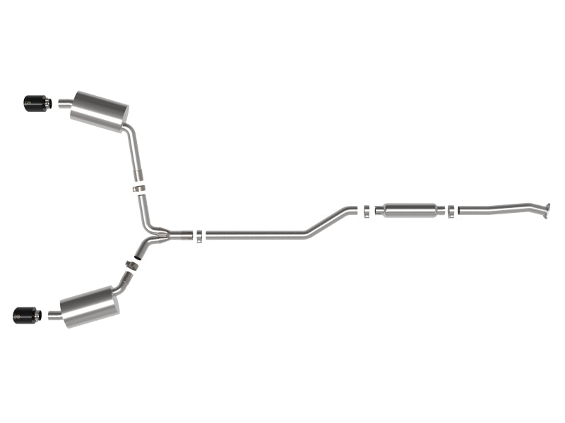 aFe 2-1/4in to 2-1/2in Cat-Back Exhaust System | Acura TSX (09-14) w/ Black Tip (49-36629-B)